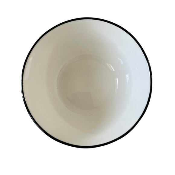 Hand Painted Coquette Black Bow Salad Bowls 6.25in White Ceramic Set of 4 NEW - Picture 3 of 15
